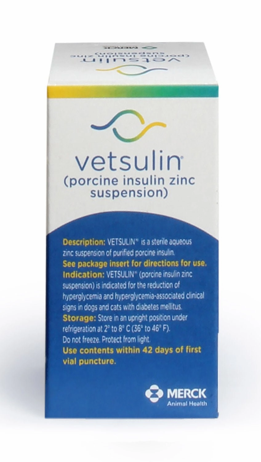 Rx Vetsulin (porcine insulin zinc suspension) for Dogs & Cats, 40 units/mL Injectable, 10 mL
