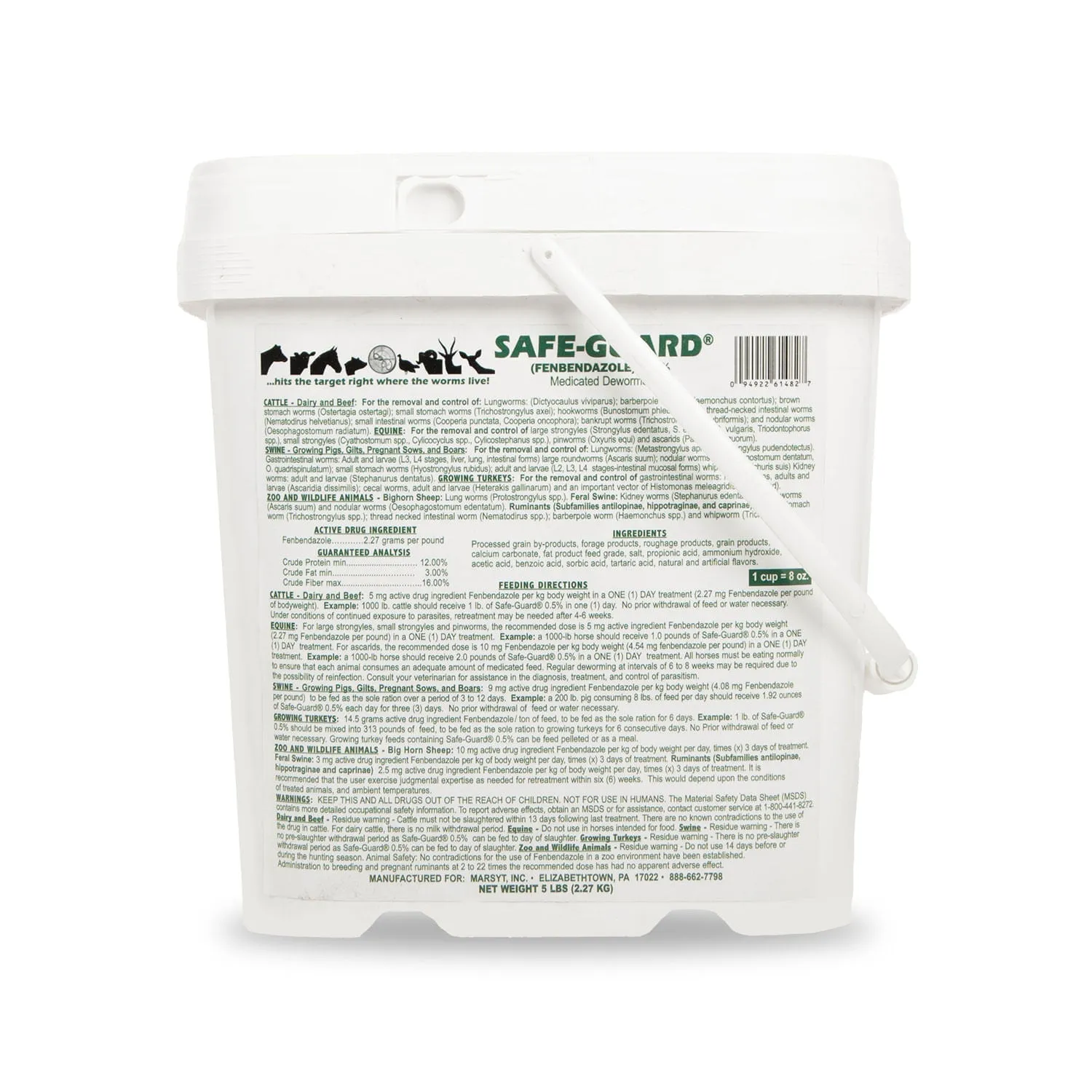 Safe-Guard Multi-Species Dewormer, Pellets, 5 lbs