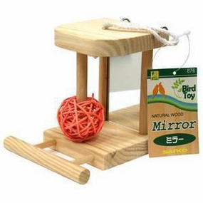 Sanko Wild Bird Toy Natural Wood Mirror bird cage parrot food bird toys bird perch bird treats
