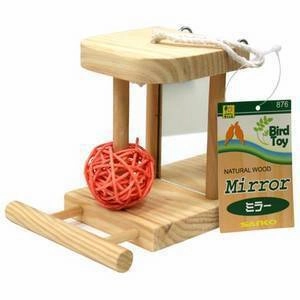 Sanko Wild Bird Toy Natural Wood Mirror bird cage parrot food bird toys bird perch bird treats