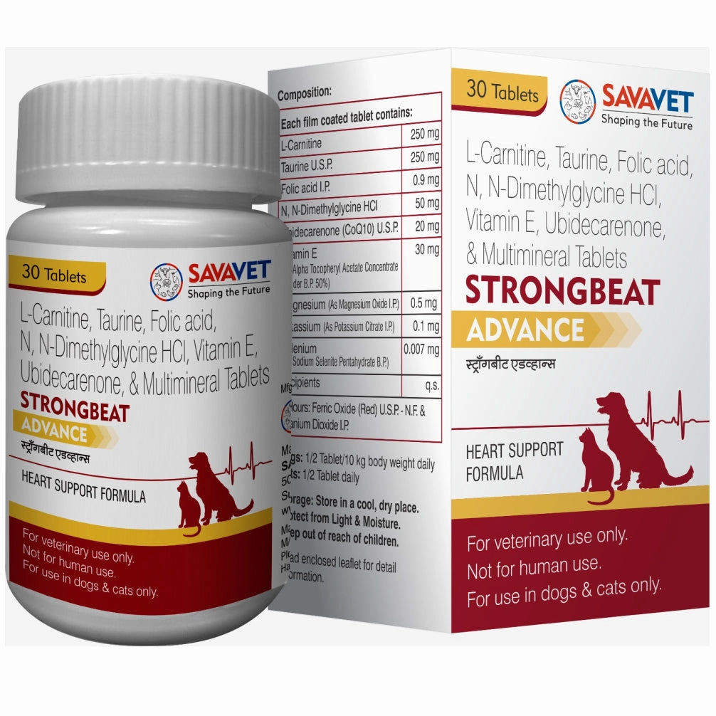Savavet Strongbeat Advance Tablet for Dogs & Cats (pack of 30 tablets)