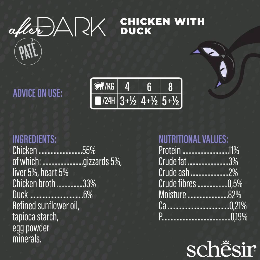 Schesir Cat After Dark Chicken With Duck Pate 80g