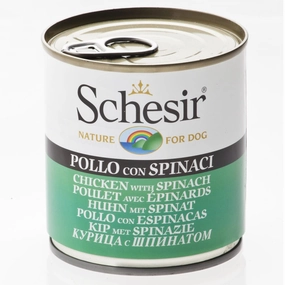 Schesir Chicken with Spinach Canned Dog Food 285g canned dog food wet dog food grain free dog food dog food with gravy beef dog food