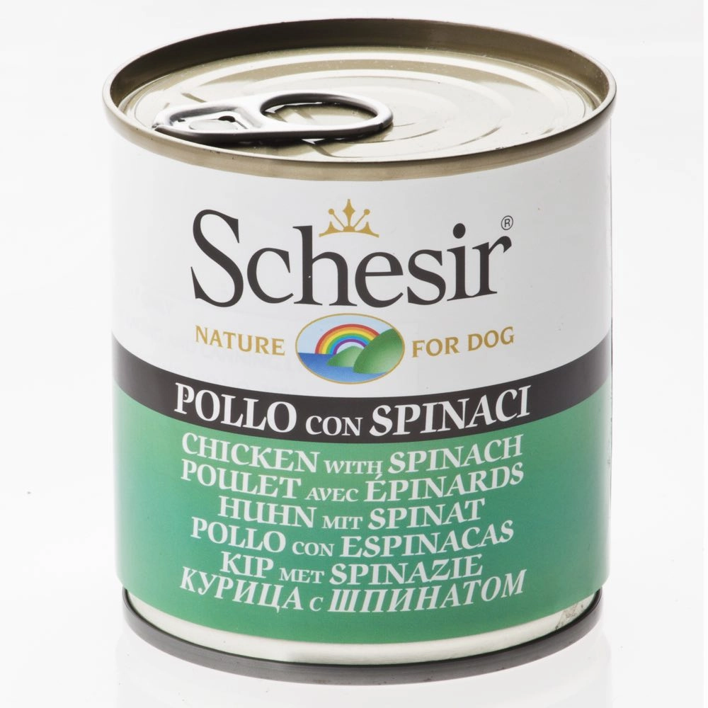 Schesir Chicken with Spinach Canned Dog Food 285g canned dog food wet dog food grain free dog food dog food with gravy beef dog food