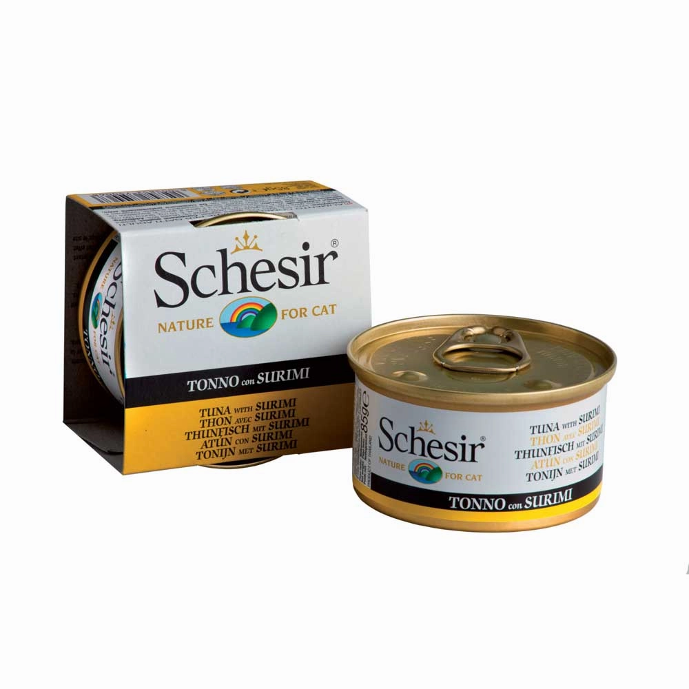 Schesir Tuna with Surimi in Jelly Adult Canned Cat Food 85g natural cat food soft cat treats freeze dried cat food organic cat treats indoor cat food