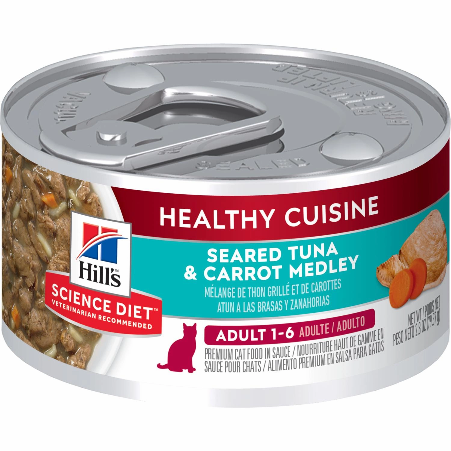 Science Diet Adult Healthy Cuisine Seared Tuna & Carrot Medley Wet Cat Food cat treats toys for cats cat hair remover cat cleaning supplies cat food bowl