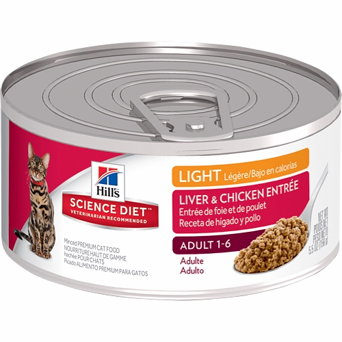 Science Diet Adult Light Liver & Chicken Wet Cat Food cat treats toys for cats cat hair remover cat cleaning supplies cat food bowl