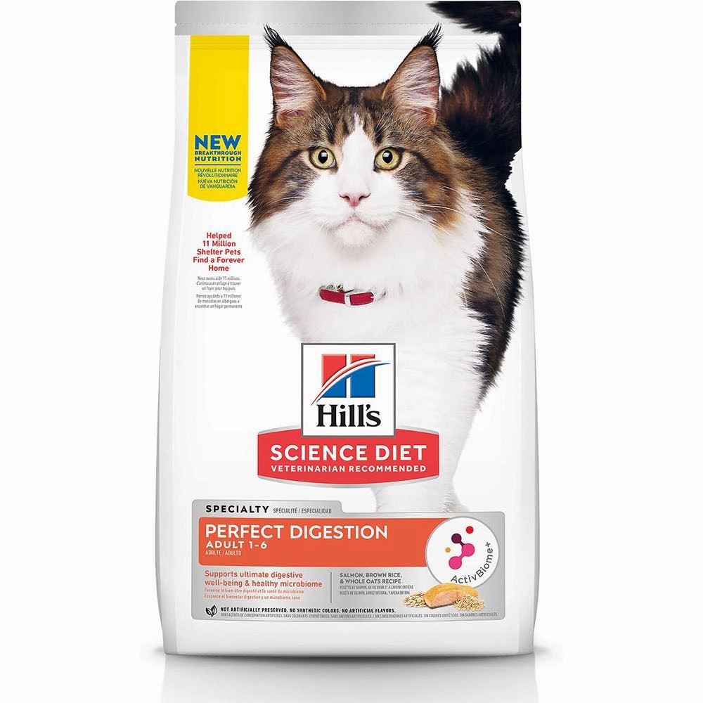 Science Diet Adult Perfect Digestion Salmon & Brown Rice Dry Cat Food 3.5lb natural cat food soft cat treats freeze dried cat food organic cat treats indoor cat food