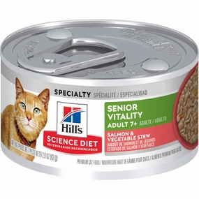 Science Diet Cat Adult 7  Senior Vitality Salmon & Vegetable Stew Wet Cat Food cat supplies cat house cat tree cat feeder cat collar