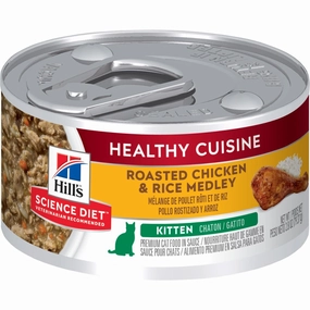 Science Diet Kitten Healthy Cuisine Roasted Chicken & Rice Medley Wet Cat Food cat treats toys for cats cat hair remover cat cleaning supplies cat food bowl
