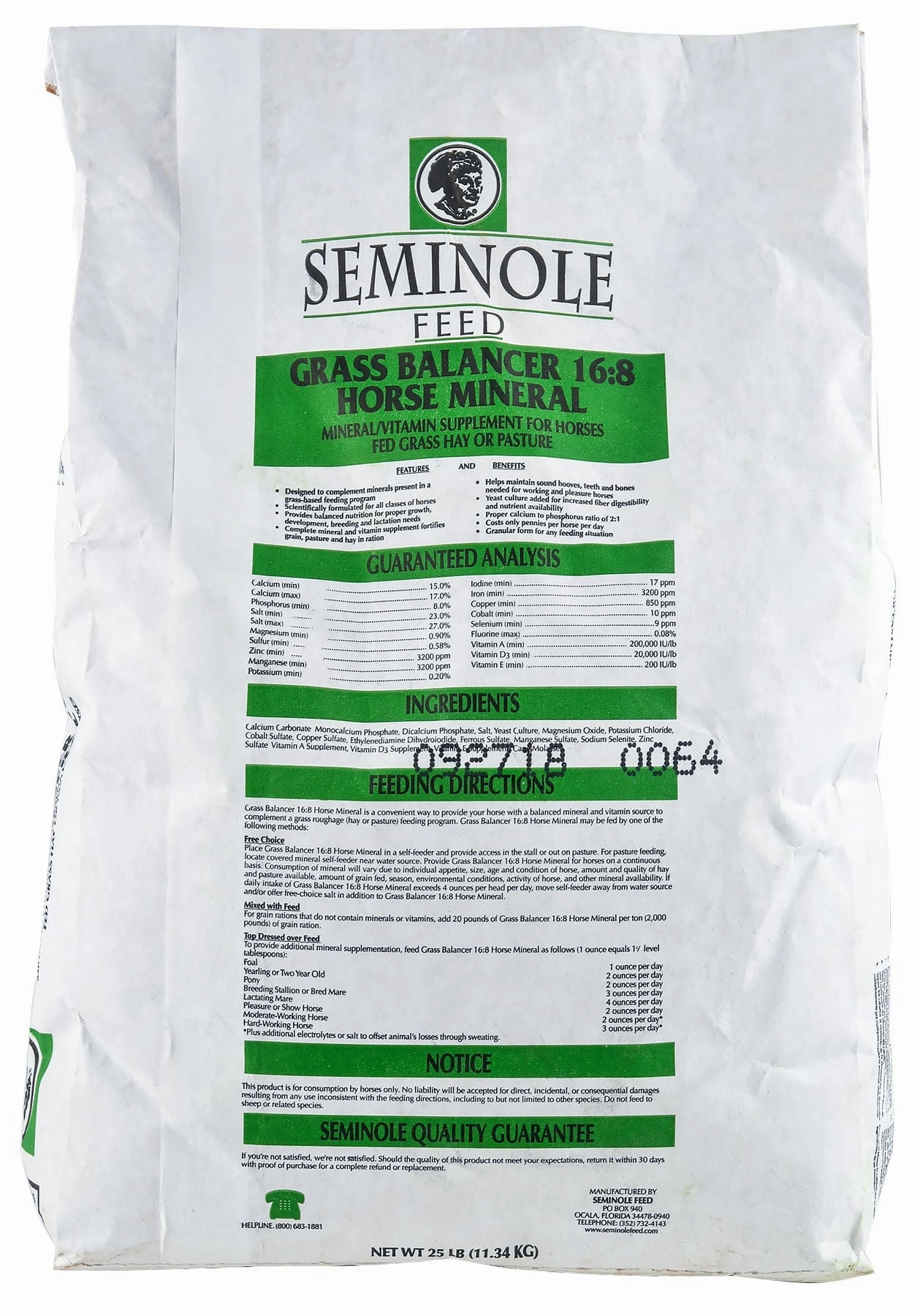 Seminole Grass Balancer 16:8 Mineral