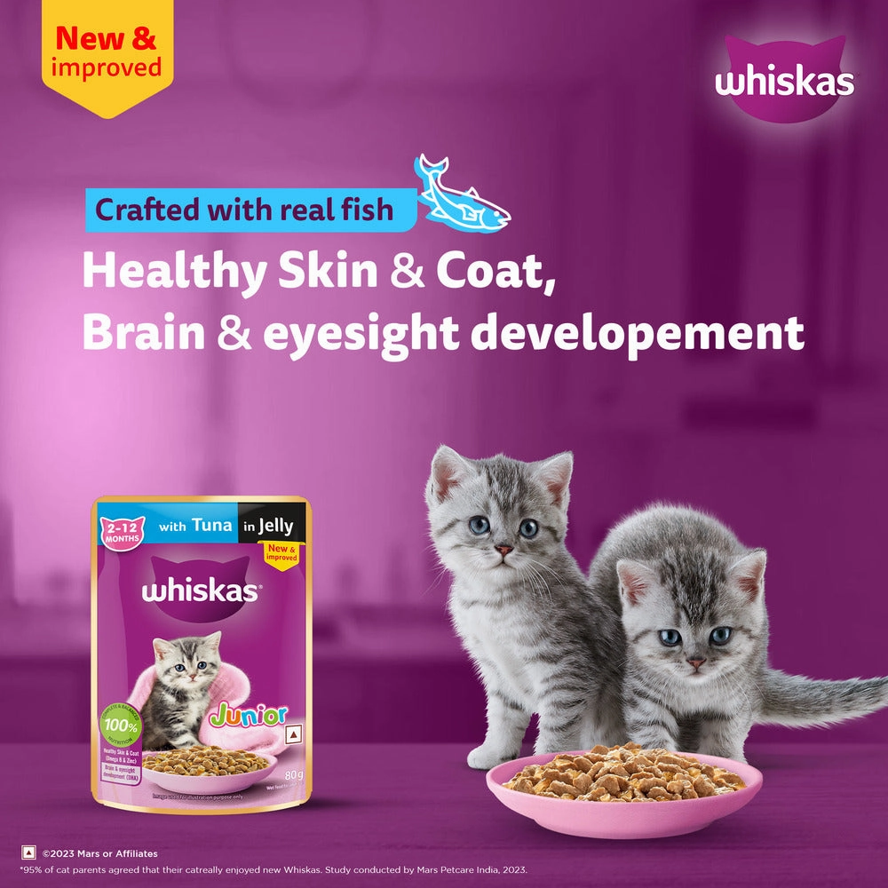 Sheba Chicken Loaf and Whiskas Tuna in Jelly Kitten Cat Wet Food Combo