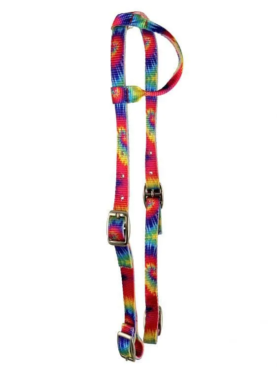 Showman Nylon One Ear Patterned Horse Headstall w/ Nickel Plated Buckles