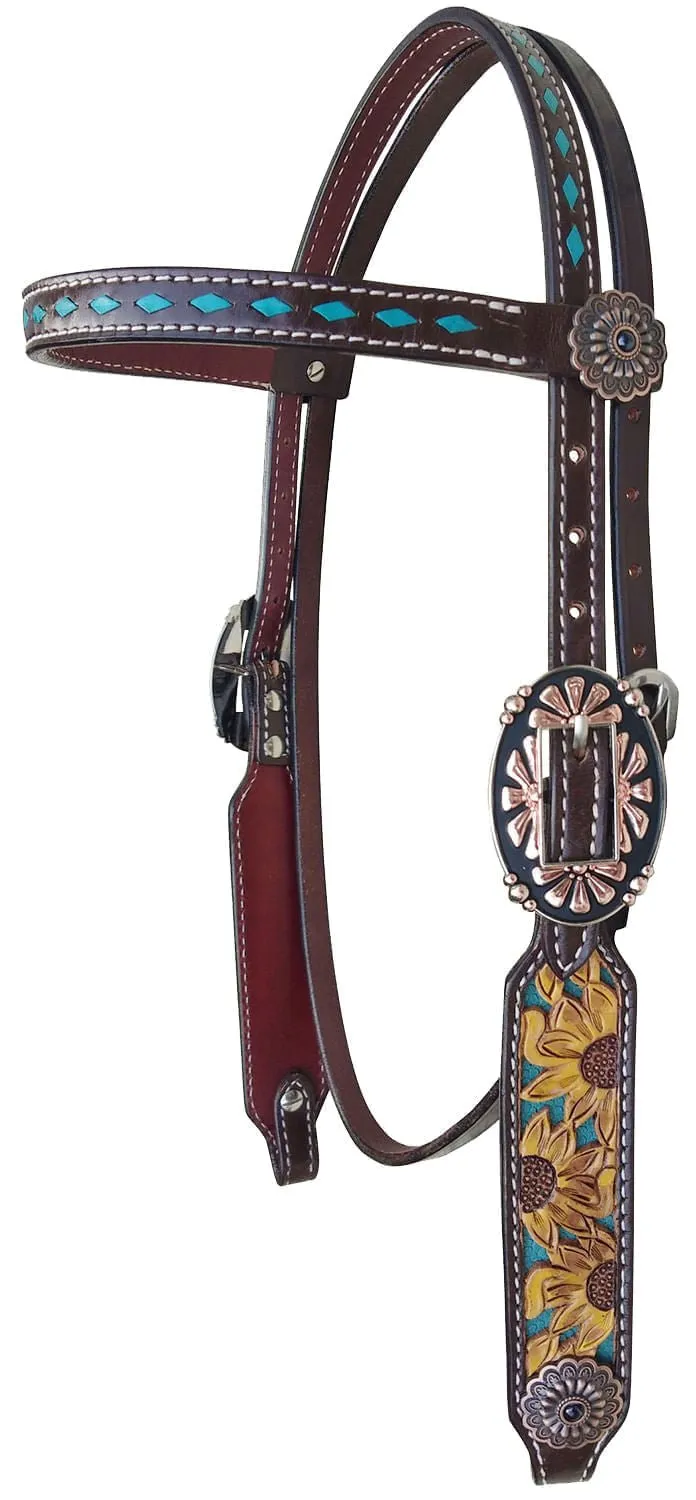 Showman "Sunflower & Buckstitch" Headstall