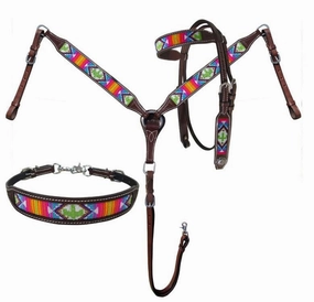 Showman Beaded Southwest & Cactus Tack Set cat fur care cat grooming tools cat deshedding brush cat bath kit cat nail trimmer