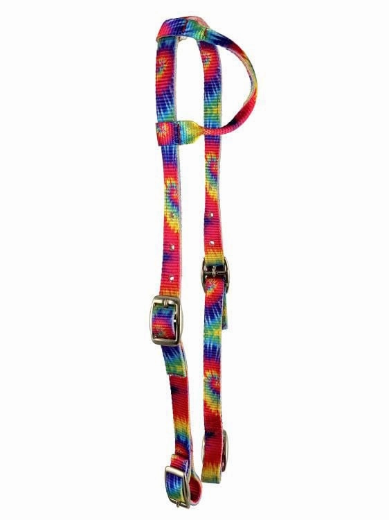 Showman Nylon One Ear Patterned Horse Headstall w/ Nickel Plated Buckles
