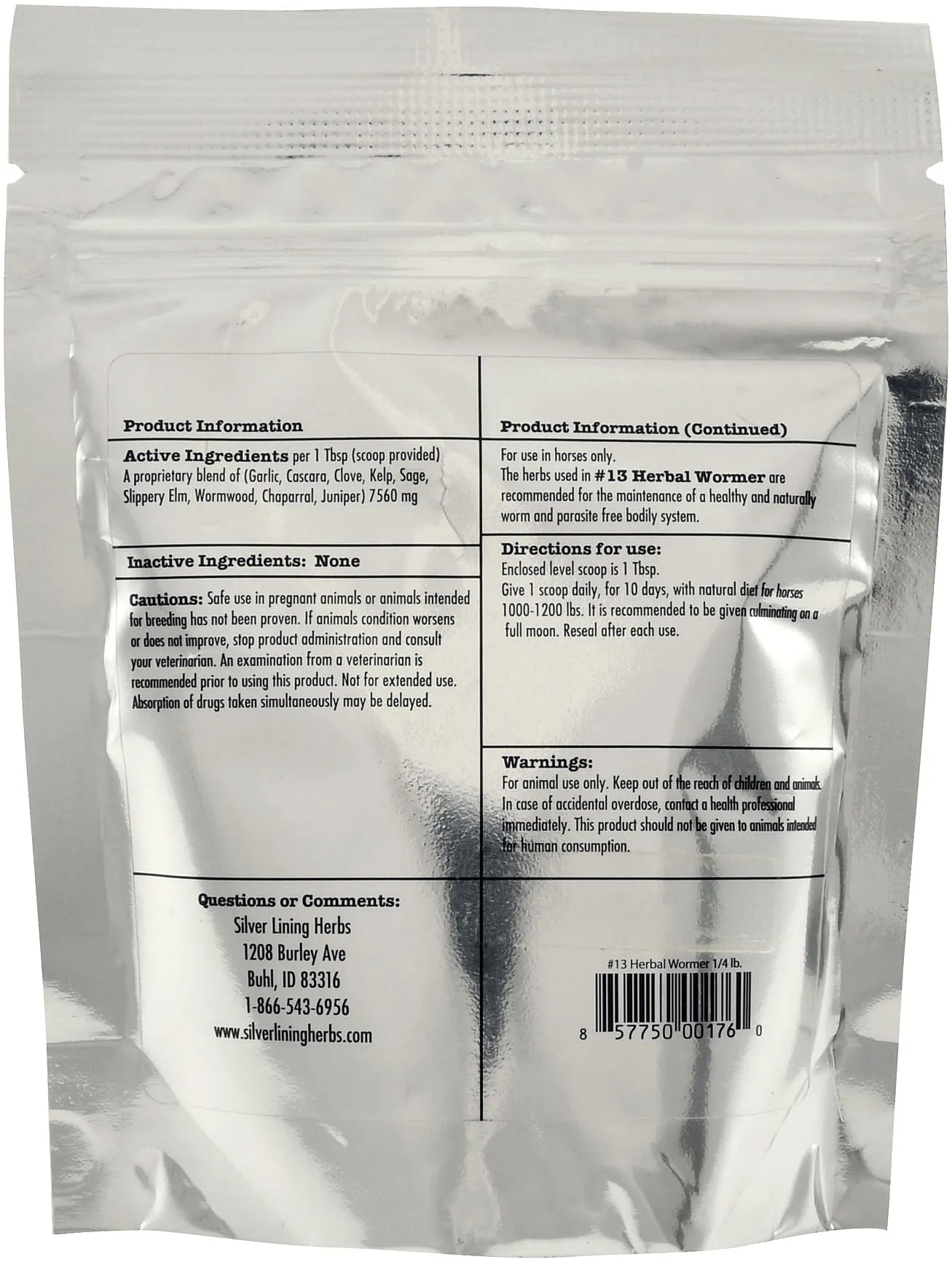 Silver Lining Herbs Herbal Wormer for Horses
