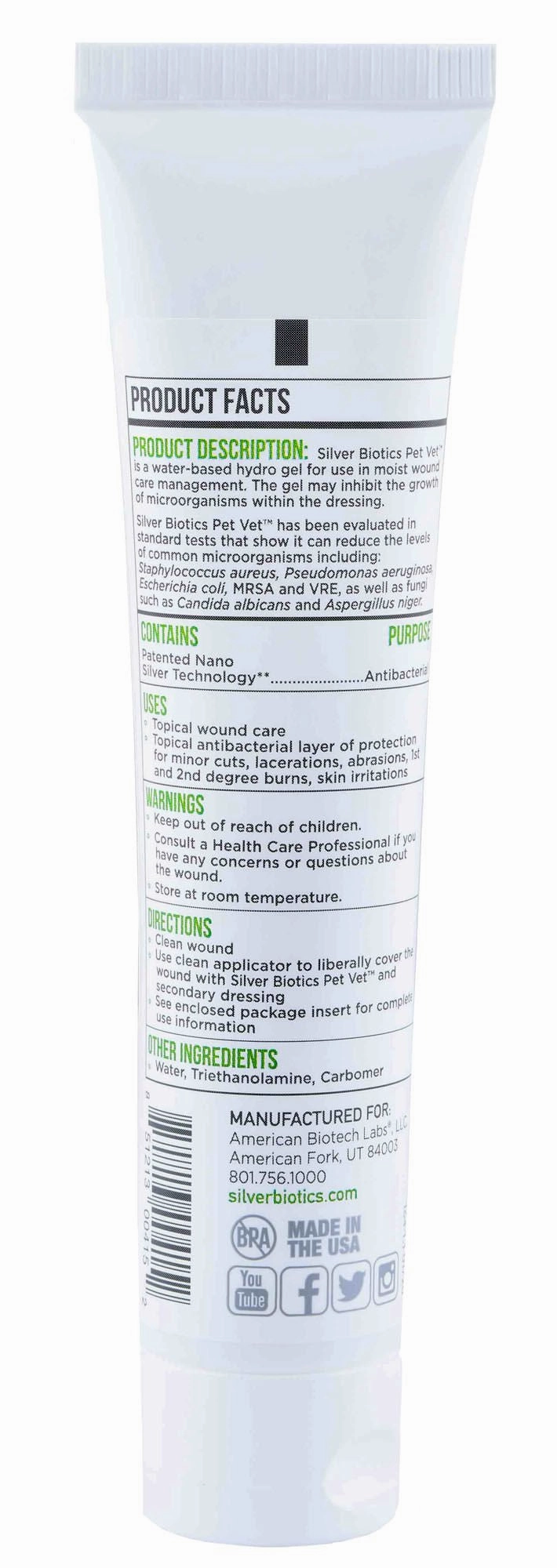 Silver Biotics Pet Vet Antibacterial First Aid Gel
