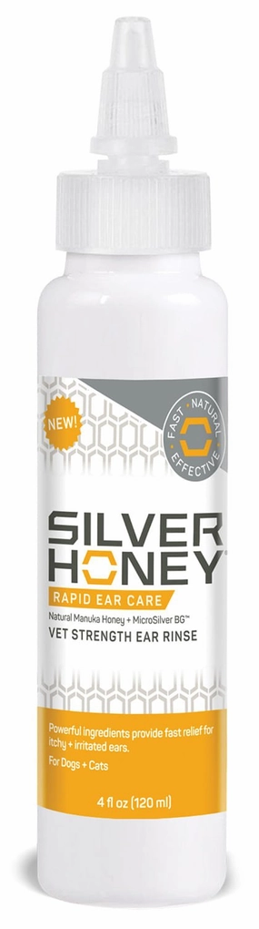 Silver Honey Rapid Ear Care Vet Strength Ear Rinse, 4 fl oz Bottle plush dog toys fluffy dog toy dog cuddle toy dog toy set stuffed toy for dogs