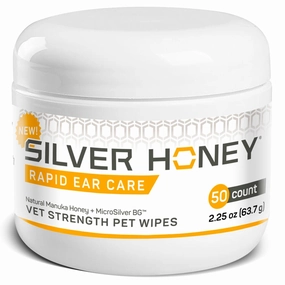Silver Honey Rapid Ear Care Vet Strength Pet Wipes, 50 ct Jar cat beds cat scratching post cat shampoo cat tunnel cat brush