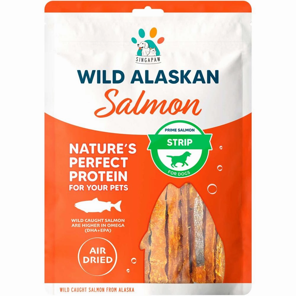 Singapaw Wild Alaskan Salmon Prime Strip Air-Dried Dog Treats 70g chicken fence goat pen animal fencing electric fencing portable livestock fence