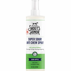 Skout's Honor Super Sour! Anti Chew Spray 16oz Bottle dog pain relief hip joint supplement senior dog care pet arthritis aid dog skin supplement