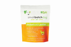 SmallBatch Frozen Raw Dog Food - Chicken Patties 6lb Bag - 12 8oz sliders livestock health goat wellness poultry spray cattle health aid goat nutrition