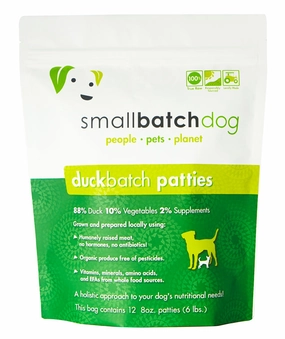SmallBatch Frozen Raw Dog Food - Duck Patties 6lb Bag - 12 8oz sliders livestock health goat wellness poultry spray cattle health aid goat nutrition