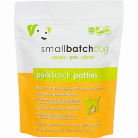 SmallBatch Frozen Raw Dog Food - Pork Patties 6lb Bag - 12 8oz sliders livestock health goat wellness poultry spray cattle health aid goat nutrition
