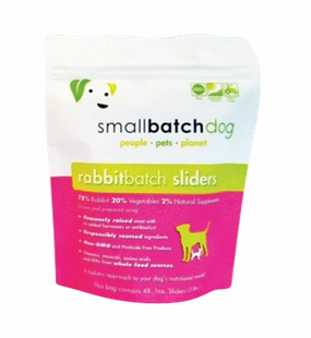 SmallBatch Frozen Raw Dog Food - Rabbit Sliders 3lb Bag - 48 1oz sliders livestock health goat wellness poultry spray cattle health aid goat nutrition