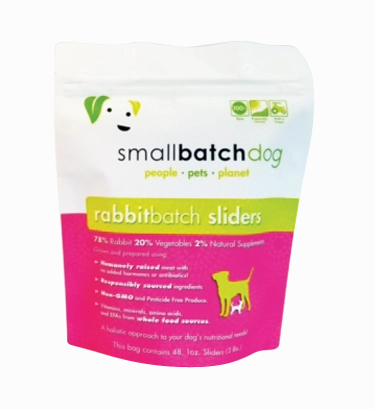 SmallBatch Frozen Raw Dog Food - Rabbit Sliders 3lb Bag - 48 1oz sliders livestock health goat wellness poultry spray cattle health aid goat nutrition