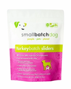 SmallBatch Frozen Raw Dog Food - Turkey Sliders 3lb Bag - 48 1oz sliders livestock health goat wellness poultry spray cattle health aid goat nutrition