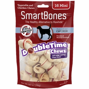 SmartBones DoubleTime Chicken Mini Dog Chews 16pc no pull dog harness nylon dog leash dog walking set dog vest harness pet lead