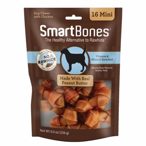 SmartBones Rawhide-Free Peanut Butter Mini Dog Chews 16pc no pull dog harness nylon dog leash dog walking set dog vest harness pet lead