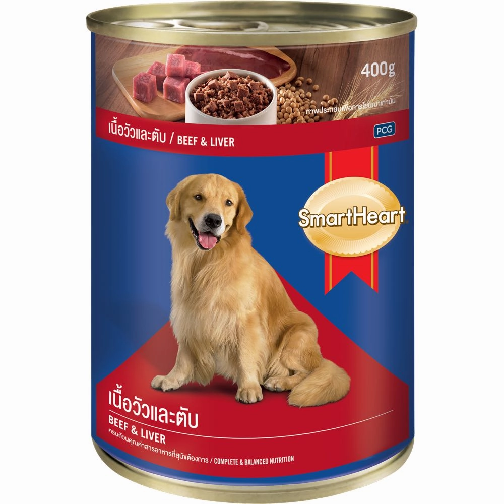Smartheart Beef & Liver Canned Dog Food 400g canned dog food wet dog food grain free dog food dog food with gravy beef dog food