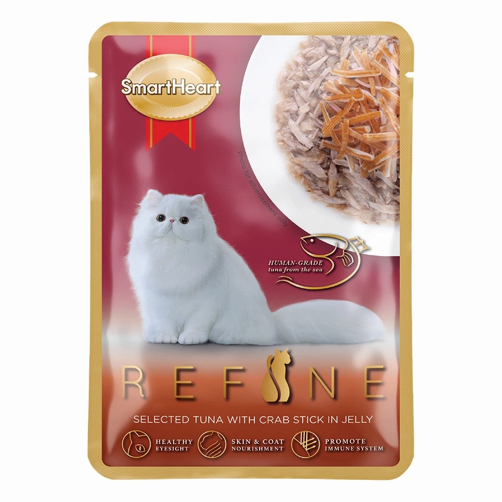 SmartHeart Cat Pouch Refine Selected Tuna with Crab Stick in Jelly 70g