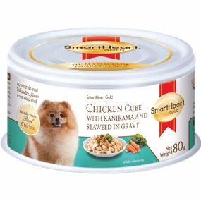 Smartheart Gold Chicken Cube With Kanikama & Seaweed In Gravy Canned Dog Food 80g canned dog food wet dog food grain free dog food dog food with gravy beef dog food