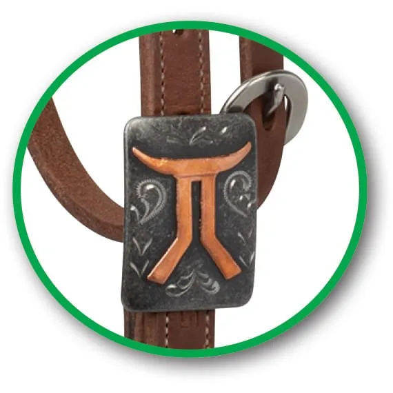 Smarty x Synergy Latigo Lined Oil Harness Leather Headstall, 3/4", Sliding Ear