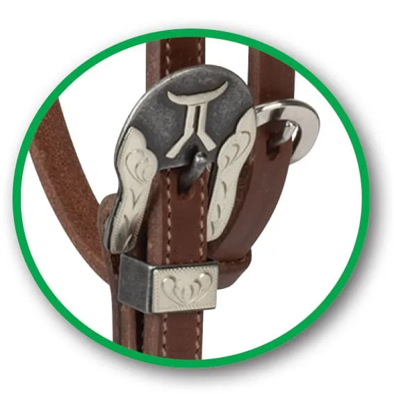Smarty x Synergy Latigo Lined Oil Harness Leather Headstall, 5/8" Straight Brow