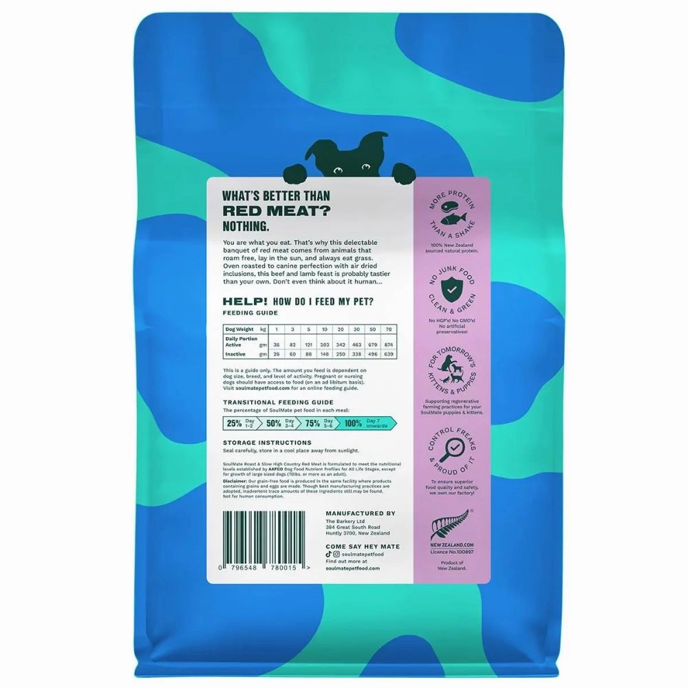 SoulMate Roast & Slow New Zealand Red Meat Roasted & Air Dried Dog Food