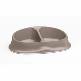 Stefanplast Chic Double Bowl 0.5L (Dove Grey) dog travel bowl foldable dog bowl dog water dispenser automatic dog feeder raised dog bowl