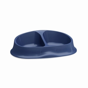 Stefanplast Chic Double Bowl 0.5L (Navy Blue) dog travel bowl foldable dog bowl dog water dispenser automatic dog feeder raised dog bowl