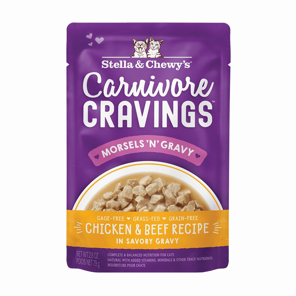 Stella & Chewy's Carnivore Cravings Chicken & Beef Morsels and Gravy Recipe Wet Cat Food cat treats toys for cats cat hair remover cat cleaning supplies cat food bowl