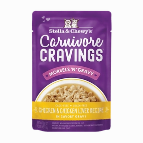 Stella & Chewy's Carnivore Cravings Chicken & Chicken Liver Morsels and Gravy Recipe Wet Cat Food cat treats toys for cats cat hair remover cat cleaning supplies cat food bowl