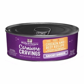 Stella & Chewy's Carnivore Cravings Savory Shreds Chicken & Beef Recipe Wet Cat Food cat supplies cat house cat tree cat feeder cat collar