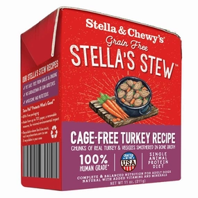 Stella & Chewy's Grain-Free Cage-Free Turkey Recipe Stew Dog Food 11oz canned dog food wet dog food grain free dog food dog food with gravy beef dog food