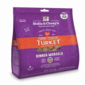 Stella & Chewy's Tummy Ticklin' Turkey Dinner Morsels Grain Free Freeze-Dried Cat Food cat supplies cat house cat tree cat feeder cat collar