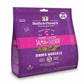 Stella & Chewy's Yummy Lickin' Salmon & Chicken Dinner Grain Free Freeze-Dried Cat Food cat treats toys for cats cat hair remover cat cleaning supplies cat food bowl