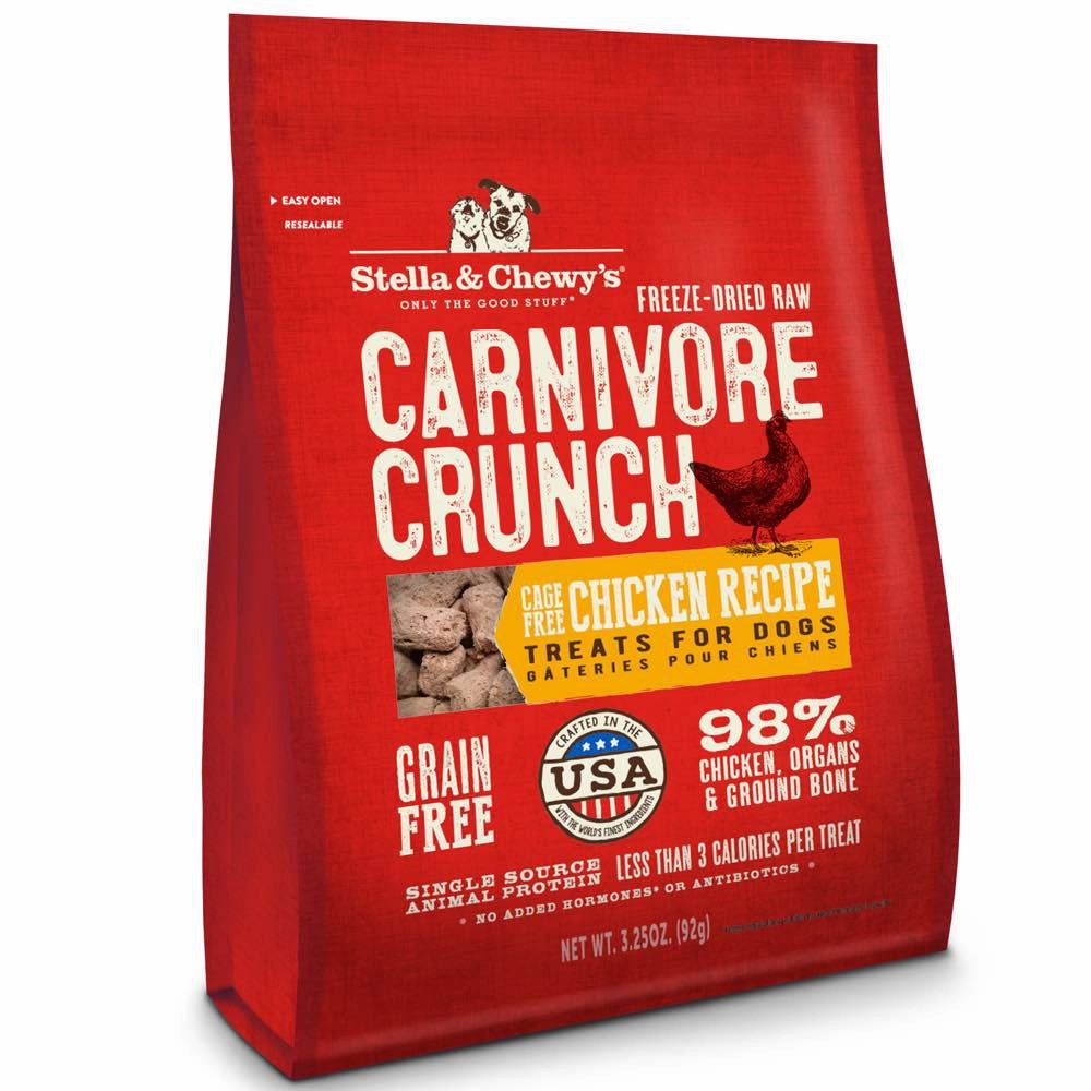 Stella & Chewys Carnivore Crunch Chicken Grain-Free Freeze-Dried Dog Treats 3.25oz dog sweater dog tuxedo dog dress holiday dog outfit dog birthday shirt