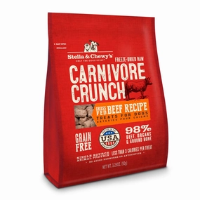 Stella & Chewys Carnivore Crunch Grass-Fed Beef Grain-Free Freeze-Dried Dog Treats 3.25oz dog sweater dog tuxedo dog dress holiday dog outfit dog birthday shirt
